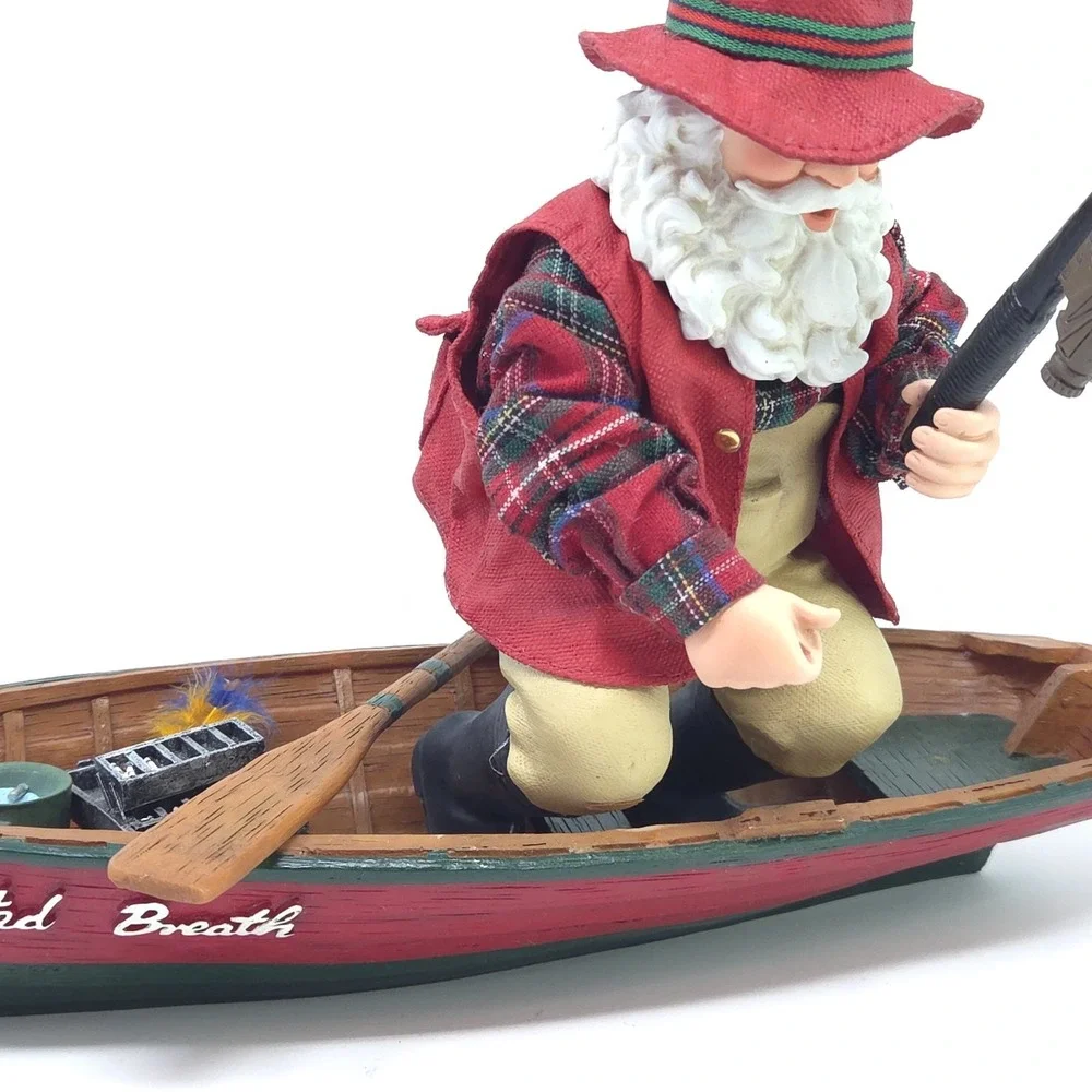 Possible‎ Dreams Clothtique Fishing Santa With Baited Breath Figurine 2003 Boat